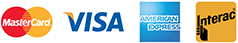 Mastercard, Visa, American Express, Interac